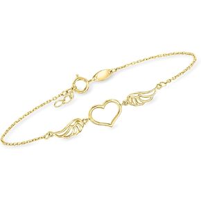 Canaria 10kt Yellow Gold Heart With Wings Bracelet