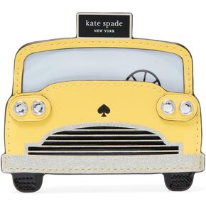 kate spade new york Women's Hey Taxi Embellished Smooth Leather Card Case, Yellow Multi