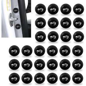 Pack-30 Car Door Shock Absorption Sticker, 1.1" x 0.43" Sports Car Decoration Thickened Silicone Sound Insulation Buffer Pad, Door Side Anti-Collision Protector, Universal for Cars (Black)