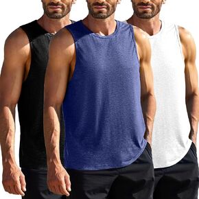Pinspark Men's 3 Pack Tops Tops Tops Tops Quick Dry Dry Athletic Tank Top للرجال متعدد الأكياس على الشاطئ القمصان in Kuwait