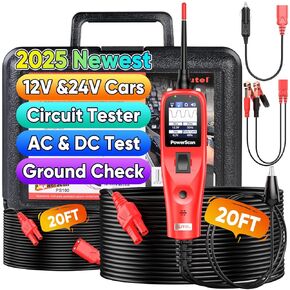 2025 Autel Powerscan Automotive Circuit Tester ، مسبار دائرة الطاقة 12V-24V ، اختبار مختصرة مختصرة Breaker Digital Multimeter Relay & Diode Resistance Component ، مكون تنشيط 40 قدمًا ، كابل 40 قدمًا