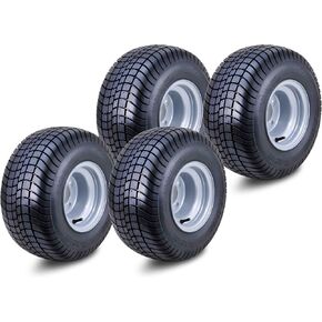 WANDA Golf Cart Tire Wheel Assembly 18X8.5-8 4-Ply with 4 Lugs on 4" PCD Silver Rim Set 4