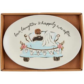 Mud Pie Wedding Box Sentiment 7" x 10" PLATES, White