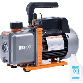 4CFM 1/3 HP Single Stage HVAC Vacuum Pump - Compatible with R12, R22, R134a, R410a Refrigerants, for Automotive AC, Resin Degassing & More, Includes Oil (Heavy Duty, Industrial Grade)