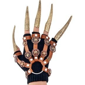 Xiao Cheng Ming Zhu Steampunk Gloves Medieval Renaissance Faire Gear Cuff Ring Set For Women Men Halloween costume Cosplay Renaissance fairs Accessories