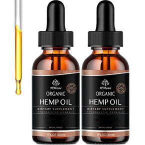 Hemp Oil High Potency - 2 Pack Maximum Strength Organic Hemp Drops for Adult