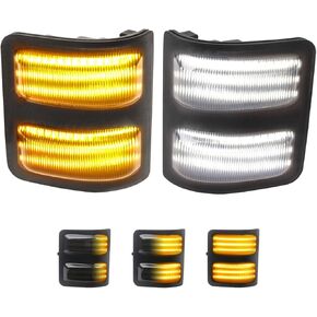 RUXIFEY Sequential Switchback Side Mirror Marker Lights 3-Row LED Turn Signals Compatible with Ford F250 F350 F450 Super Duty 2008-2016