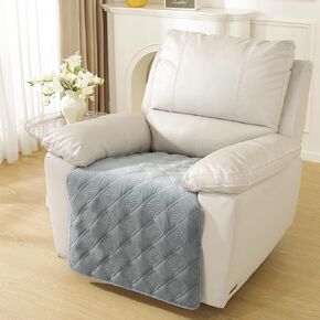 NeColorLife Recliner Cover,Velvet Seat Covers for Recliner,Non-Slip Recliner Chair Covers,Plush Washable Armrest Chair Cover for Recliner,Sofa,Couch(Dark Gray,1 Piece 23.6")