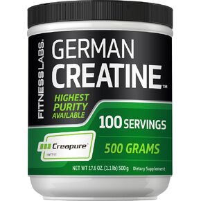 لياقة بدنية البودرة أحادية الهيدرات الكرياتين الألمانية | 1.1 رطل | ملحق Creapure Litness | 100 حصص