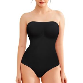 Strapless Shapewear Bodysuit for Women Tummy Control, Seamless Tube Top Bodysuit Body Shaper Off Shoulder Leotard in Kuwait