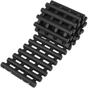 DNA MOTORING 24" Portable Recovery Traction Tracks Mat, Load 7 Ton Car Non-Slip Mat, Off-Road Emergency Aid Devices for Snow, Ice, Mud, Sand, 2PC, w/Bag, Black