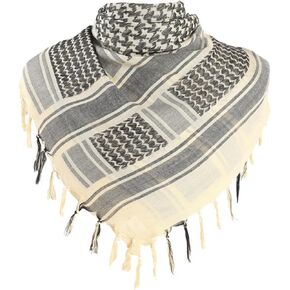 Military Shemagh Keffiyeh Tactical Desert Darf 43 "× 43" لف غلاف رأس العنق القطني مع شرابة للرجال نساء