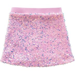 Girls Sequin Skirt Dancing Party Dresses Mini Skirt for Girls Elastic Waist Sparkly Pencil Skirt Short Dress