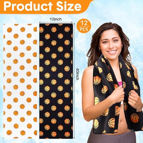 12 Pcs Cooling Towel 40 x 12 Inch Baseball Ice Towel Microfiber Football Towel Volleyball Towel Soccer Towel Softball Towel Fast Drying Towel for Gift Women Men in Kuwait