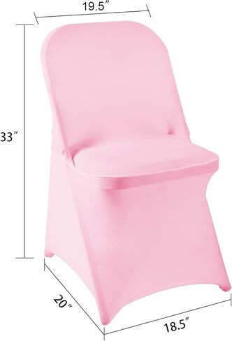 Howhic Folding Chair Covers for Party 12pcs, White Universal Spandex Chair Covers for Folding Chairs, Stretchy Fitted Chair Covers for Wedding, Party, Banquet, Conference (12pcs, White) in Kuwait