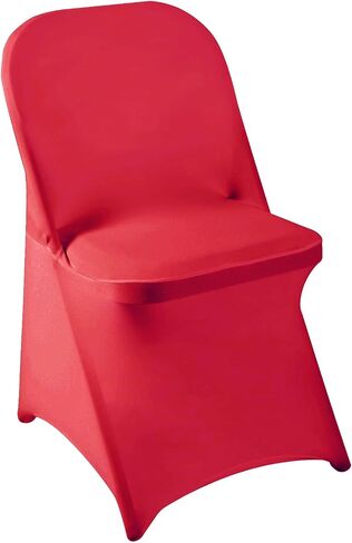 Howhic Folding Chair Covers for Party 12pcs, White Universal Spandex Chair Covers for Folding Chairs, Stretchy Fitted Chair Covers for Wedding, Party, Banquet, Conference (12pcs, White) in Kuwait