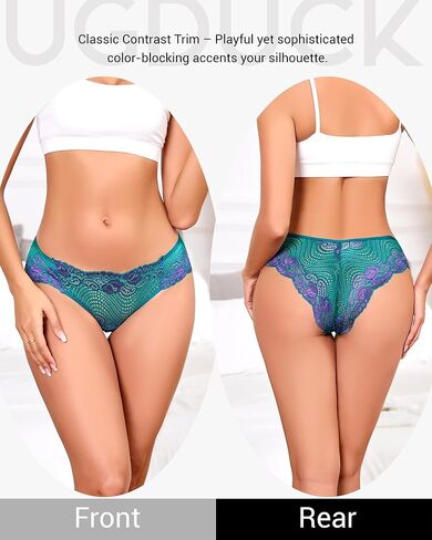 Lace Panties for Women Cheeky Low Rise Underwear with Wave Lace Trim, Sexy & Comfortable Hipster Panty 3 Pack in Saudi Arabia