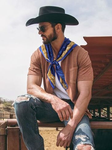GERINLY Mens Wild Rag Polyester, Large Western Bandana 35 Inch, Fashion Cowboy Scarfs in Saudi Arabia
