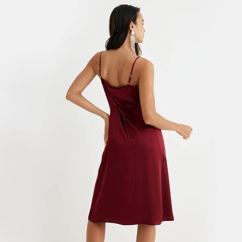 COLD POSH Women's 19mm Silk Slip Dress Luxury Summer Slips Chemise Sexy Sleeveless Dresses Elegant Slim Fit Tie Waist Dress in Saudi Arabia