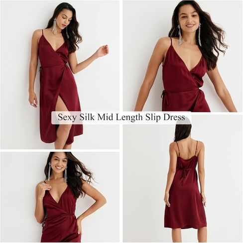 COLD POSH Women's 19mm Silk Slip Dress Luxury Summer Slips Chemise Sexy Sleeveless Dresses Elegant Slim Fit Tie Waist Dress in Saudi Arabia
