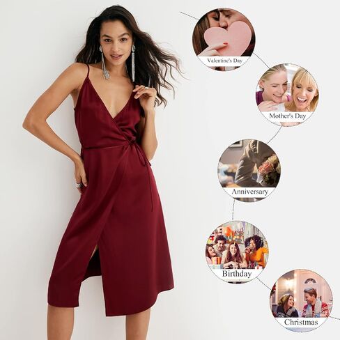 COLD POSH Women's 19mm Silk Slip Dress Luxury Summer Slips Chemise Sexy Sleeveless Dresses Elegant Slim Fit Tie Waist Dress in Saudi Arabia