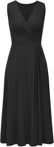 Newshows Womens 2025 Formal Evening Gowns Maxi Dress Cocktail Party V Neck Sleeveless Wedding Guest Long Elegant Dress in Kuwait