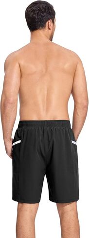 SILKWORLD Men Swim Trunks with Compression Liner 7" Bathing Suits Quick Dry Swimming Shorts with Zipper Pocket in Saudi Arabia