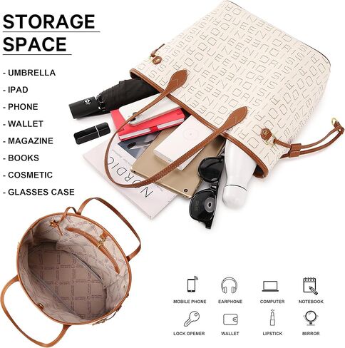 Queenoris Tote Bag for Women, Designer Fashion Purses Top Handle Satchel Large Capacity Classic Shoulder Bags in Kuwait