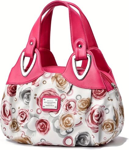Fashion Vegan Leather Handbag for Women Multi Pocket Large Tote Bags Satchel Printed Purses Soft Hobo Bag in Kuwait
