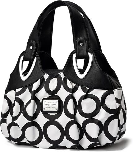 Fashion Vegan Leather Handbag for Women Multi Pocket Large Tote Bags Satchel Printed Purses Soft Hobo Bag in Kuwait