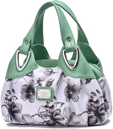 Fashion Vegan Leather Handbag for Women Multi Pocket Large Tote Bags Satchel Printed Purses Soft Hobo Bag in Kuwait