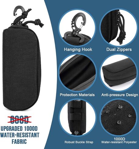 MUCHER 2 Pack Tactical MOLLE Glasses Case Shockproof Tactical Eyeglasses Case Portable Sunglasses Carrying Case with Clip in Saudi Arabia