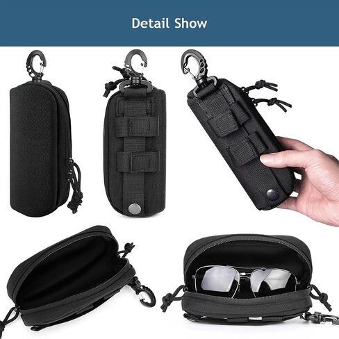 MUCHER 2 Pack Tactical MOLLE Glasses Case Shockproof Tactical Eyeglasses Case Portable Sunglasses Carrying Case with Clip in Saudi Arabia
