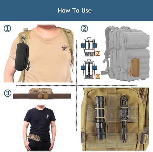 MUCHER 2 Pack Tactical MOLLE Glasses Case Shockproof Tactical Eyeglasses Case Portable Sunglasses Carrying Case with Clip in Saudi Arabia