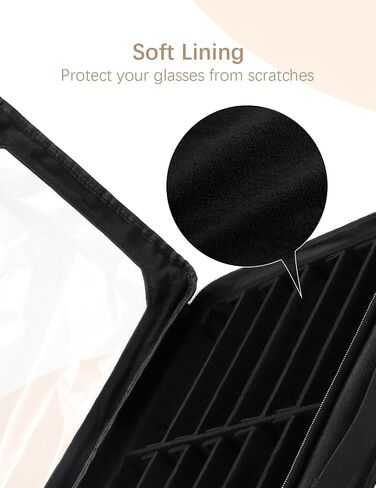 Bukere Sunglasses Organizer Case for Multiple Pairs, 12 Slots Adjustable Glasses Box Women Men, Travel Eyeglasses Storage in Saudi Arabia