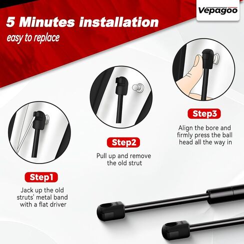 64212 Rear Window Glass Gas Lift Supports Springs Struts arm Shocks for Ford-Excursion 2000-2005 1.5" Higher Than OEM, 013960, Set of 2 Vepagoo in Kuwait