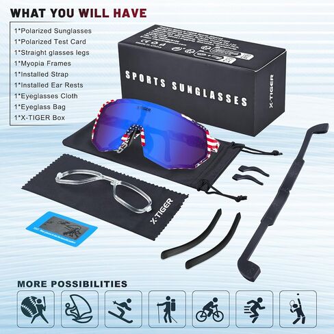 X-TIGER Polarized Sports Sunglasses for Men Women Baseball Driving Fishing Sunglasses Cycling MTB Bike Glasses UV400 in Saudi Arabia