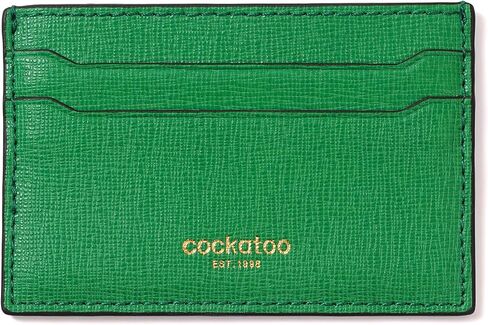 Cockatoo Saffiano Leather Card Holder - Minimalist Credit Card Wallet - Slim Front Pocket Wallet Card Case for Mens and Womens (Gray) in Saudi Arabia