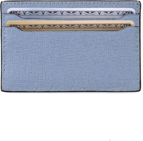 Cockatoo Saffiano Leather Card Holder - Minimalist Credit Card Wallet - Slim Front Pocket Wallet Card Case for Mens and Womens (Green bee) in Kuwait