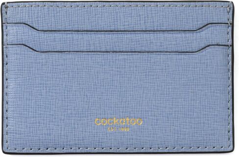 Cockatoo Saffiano Leather Card Holder - Minimalist Credit Card Wallet - Slim Front Pocket Wallet Card Case for Mens and Womens (Green bee) in Kuwait