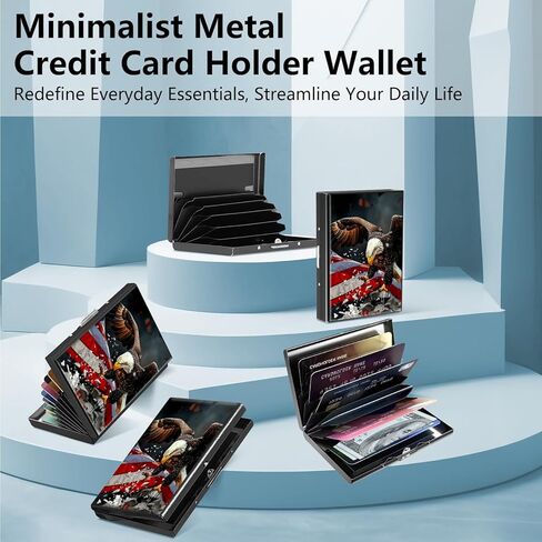 محفظة معدنية ، حامل بطاقة الائتمان للنساء الرجال ، رفيع النحيف المصغرة من الألومنيوم محفظة RFID حامل بطاقة Hard CAST in Kuwait