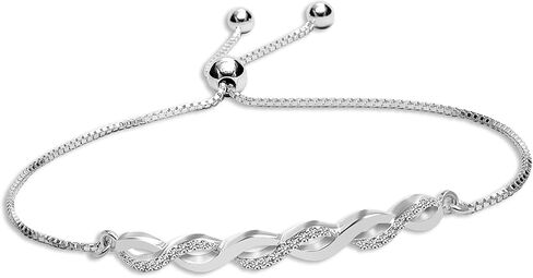 Charmsy 925 Sterling Silver Sliding Bolo Bracelet for Women | Women's Italian Handmade Adjustable Bolo Bead Ball Slider Bracelet in Kuwait