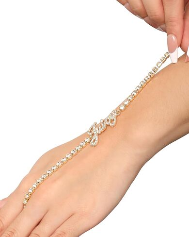 Juicy Couture Logo Clear Stone Bracelet for Women 7.5", Gold-Tone Bling Juicy Bracelet in Saudi Arabia