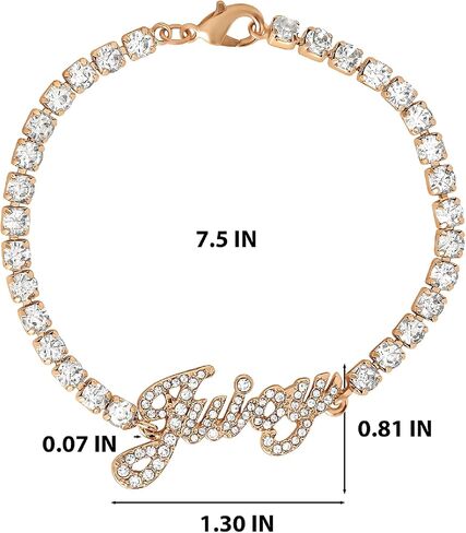 Juicy Couture Logo Clear Stone Bracelet for Women 7.5", Gold-Tone Bling Juicy Bracelet in Saudi Arabia