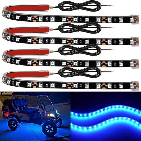 YM E -Bright 4pcs LED Strip Lights للسيارة ، 12 بوصة مقاومة للماء IP68 Car Underglow Strip Light in Saudi Arabia