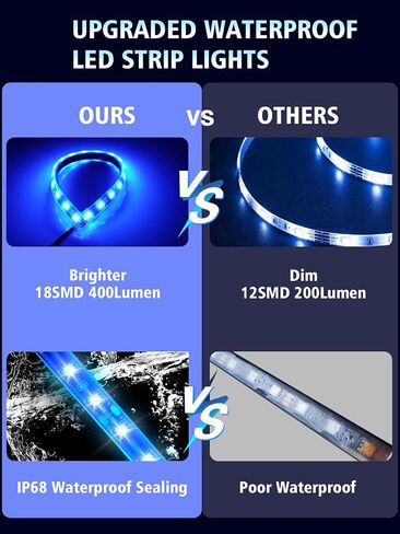 YM E -Bright 4pcs LED Strip Lights للسيارة ، 12 بوصة مقاومة للماء IP68 Car Underglow Strip Light in Saudi Arabia