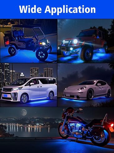 YM E -Bright 4pcs LED Strip Lights للسيارة ، 12 بوصة مقاومة للماء IP68 Car Underglow Strip Light in Saudi Arabia