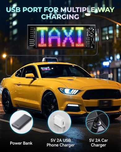 Devil Eyes LED LID للسيارات ، 2.8 "× 6.8" علامة LED قابلة للتمرير ، عرض مصفوفة رقمية مرنة ، تحكم بلوتوث والتحكم عن بُعد ، نص ورسوم متحركة قابلة للتخصيص لنظام التشغيل Windows & Business Signs in Kuwait