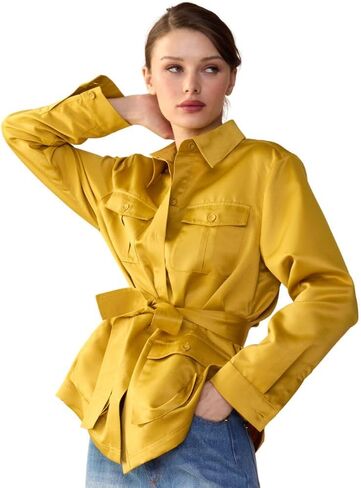 Cynthia Rowley Satin Safari Jacket in Saudi Arabia