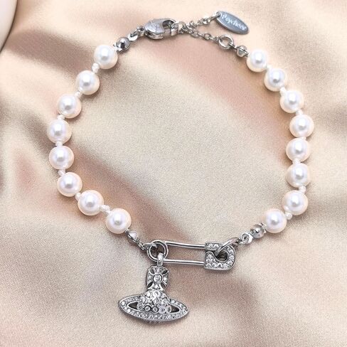 Saturn Pearl Bracelet for Women Planet Jewelry Pin Saturn Accessories for Women Saturn Charm Bracelet with Zirconia, Jewelry Gift for Mother Wife Daughter for Anniversary Birthday in Saudi Arabia